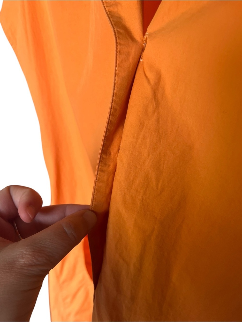 Weekend Max Mara Orange Poplin Ccotton Short-Sleeve A-Line Dress 8 - Picture 6 of 13